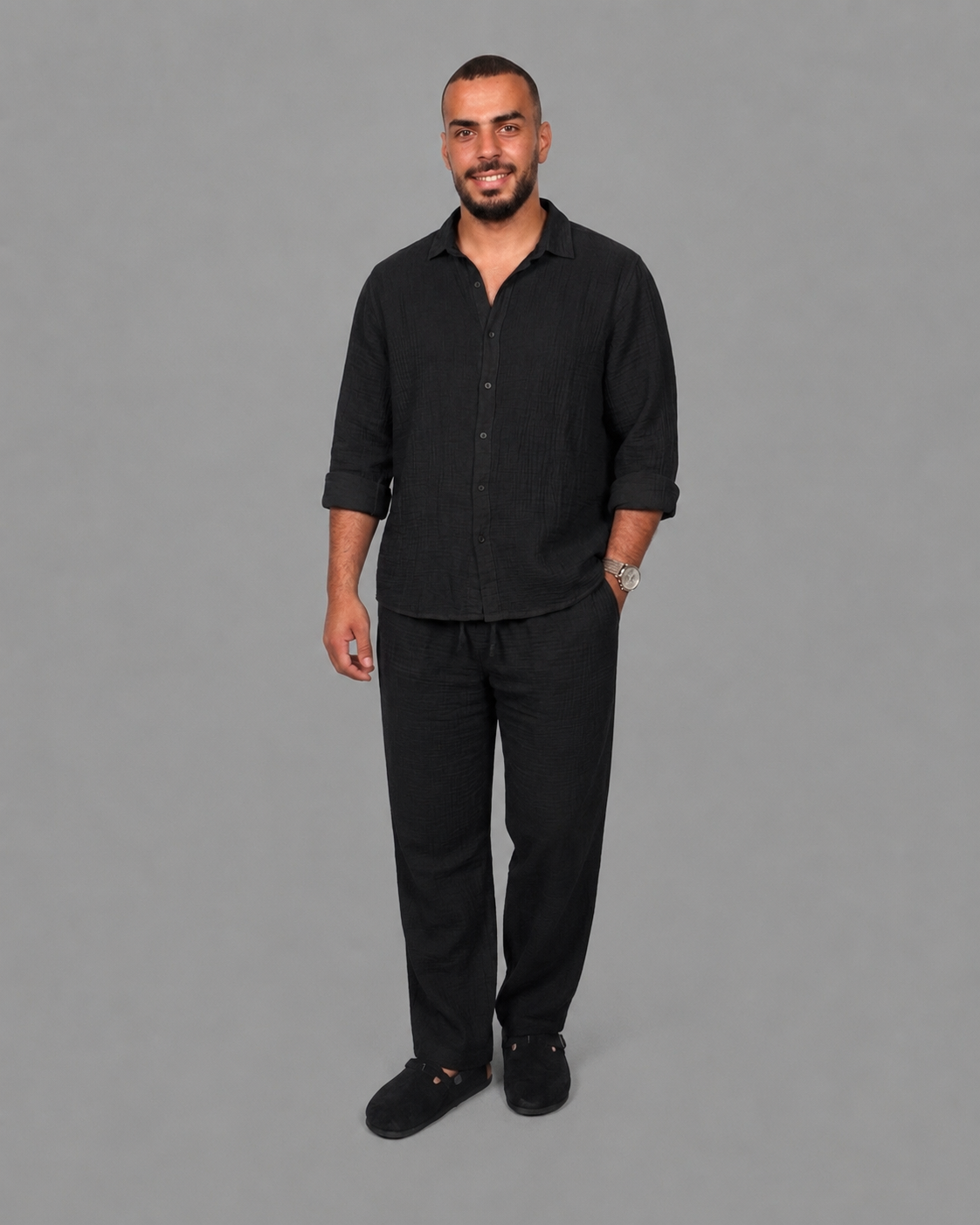 Light Luxury Linen Textured Casual Set (2pcs)