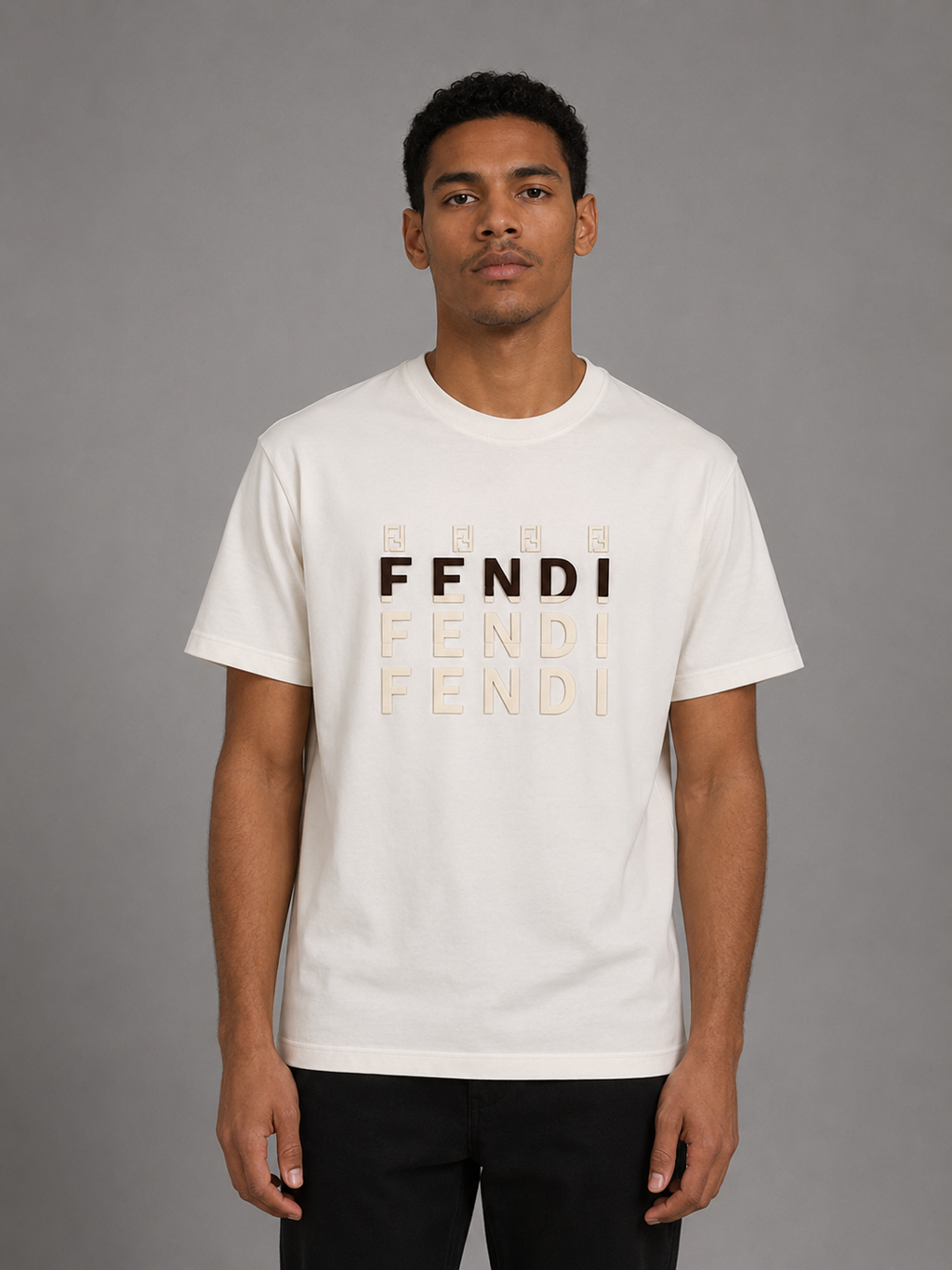 FENDI premium printed logo t-shirt