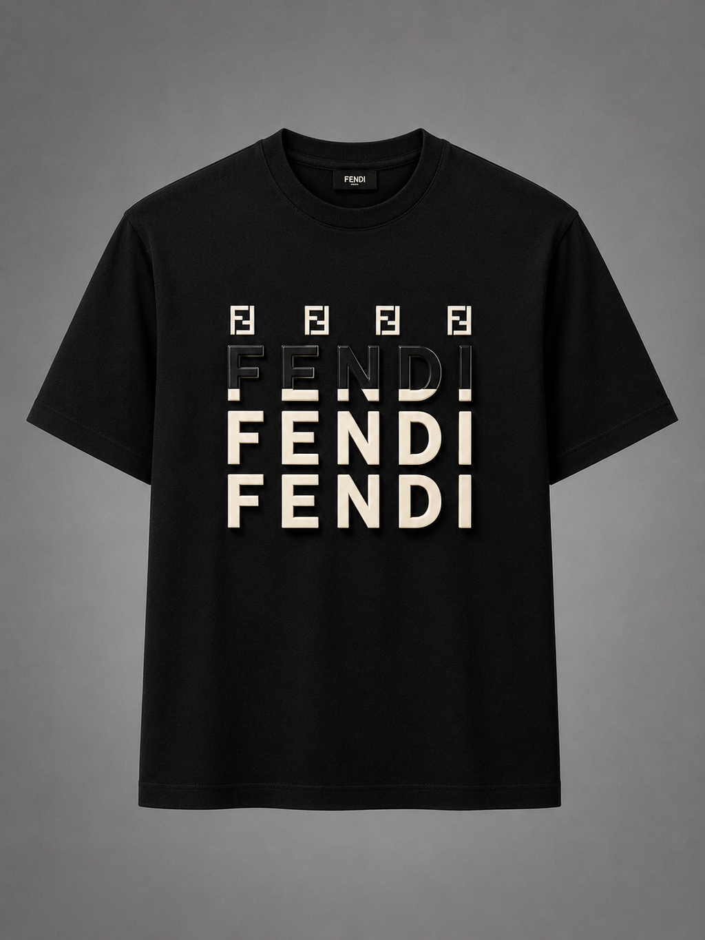 FENDI premium printed logo t-shirt
