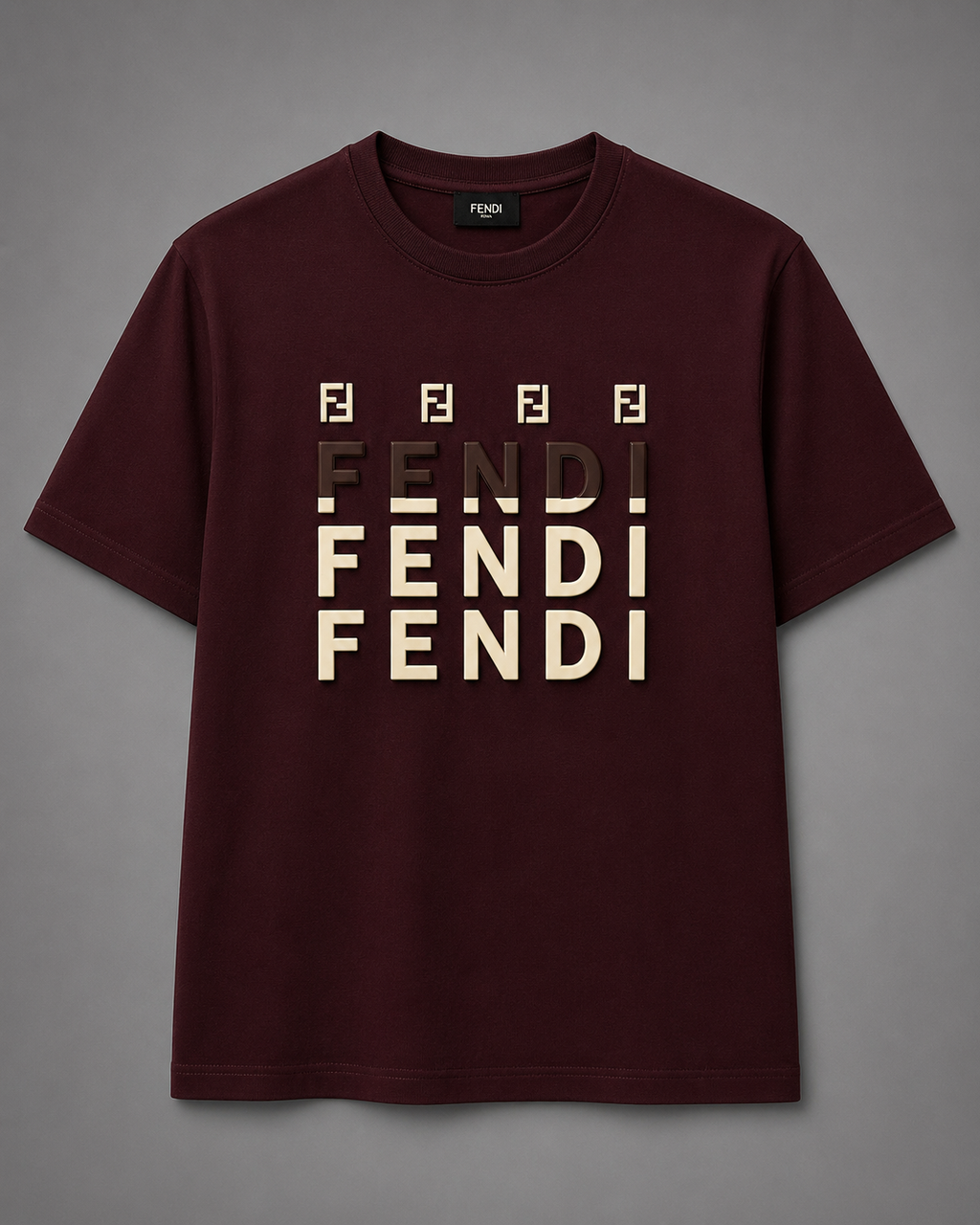 FENDI premium printed logo t-shirt