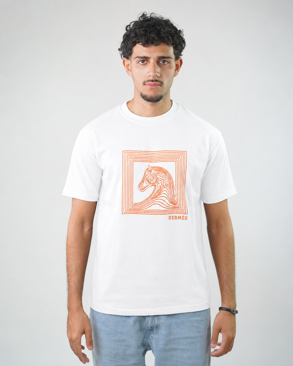 Hermes premium printed logo t-shirt