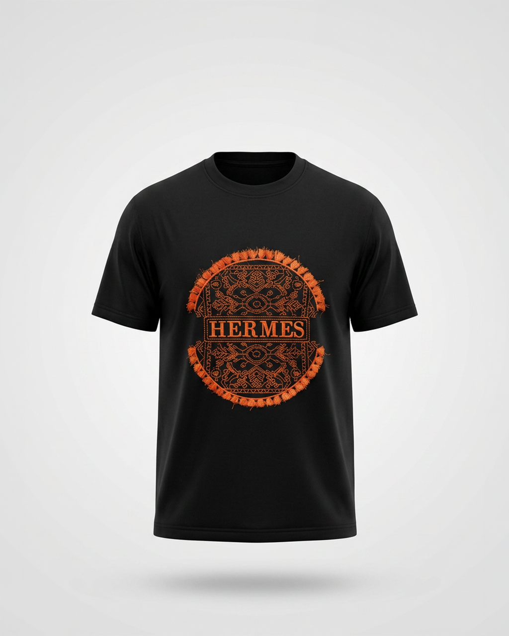 Hermes premium embroidered logo t-shirt