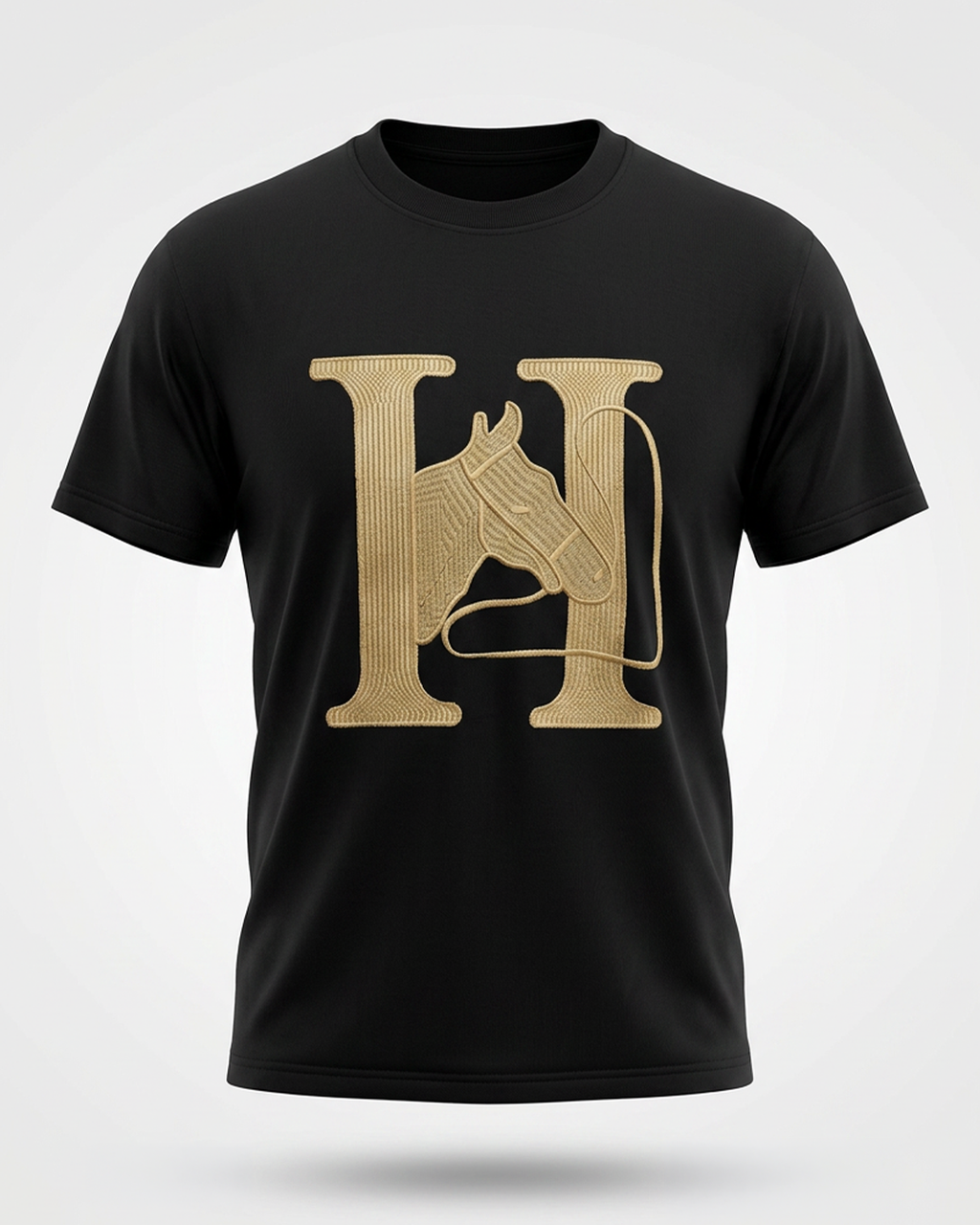 Hermes premium embroidered logo t-shirt