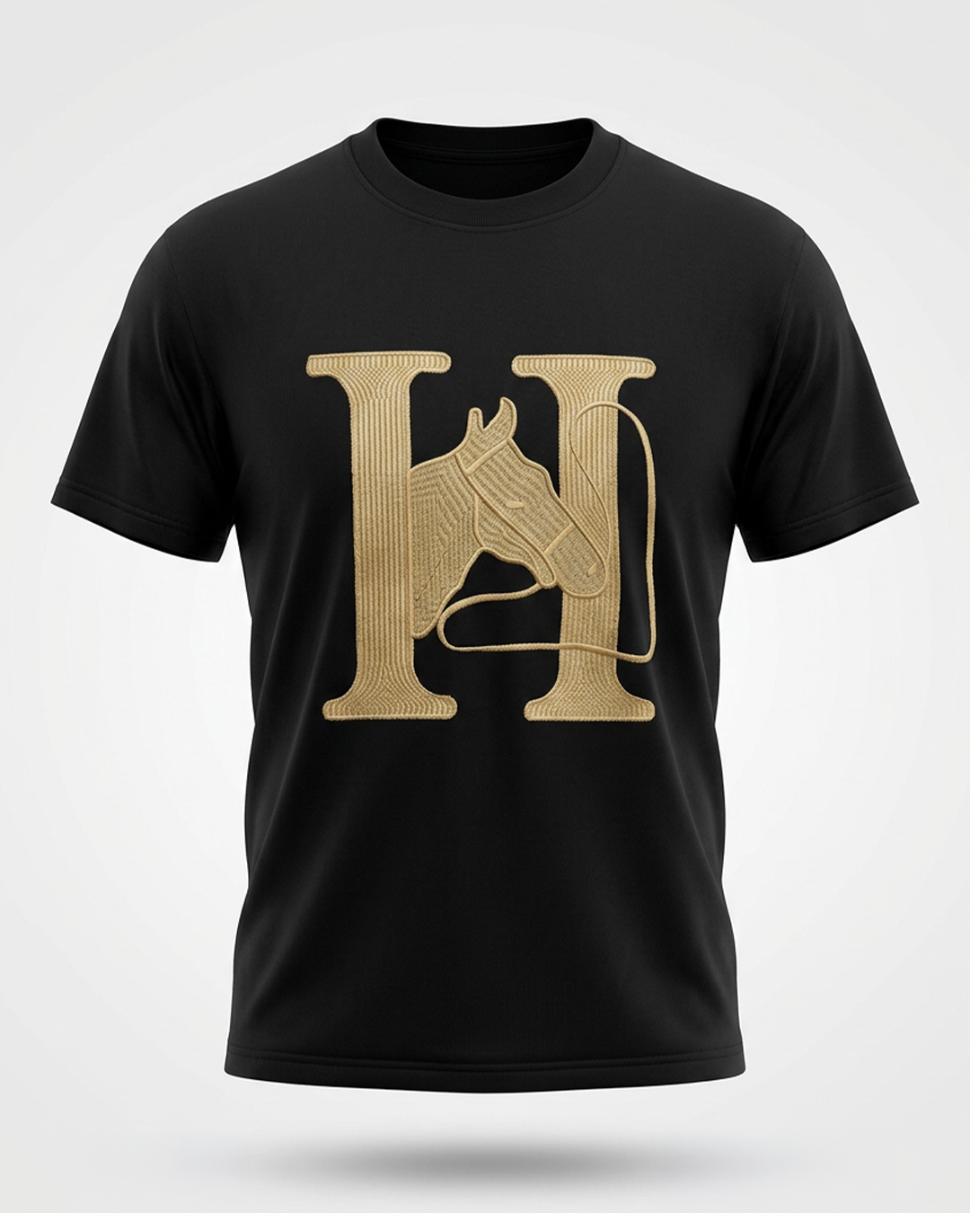 Hermes premium embroidered logo t-shirt