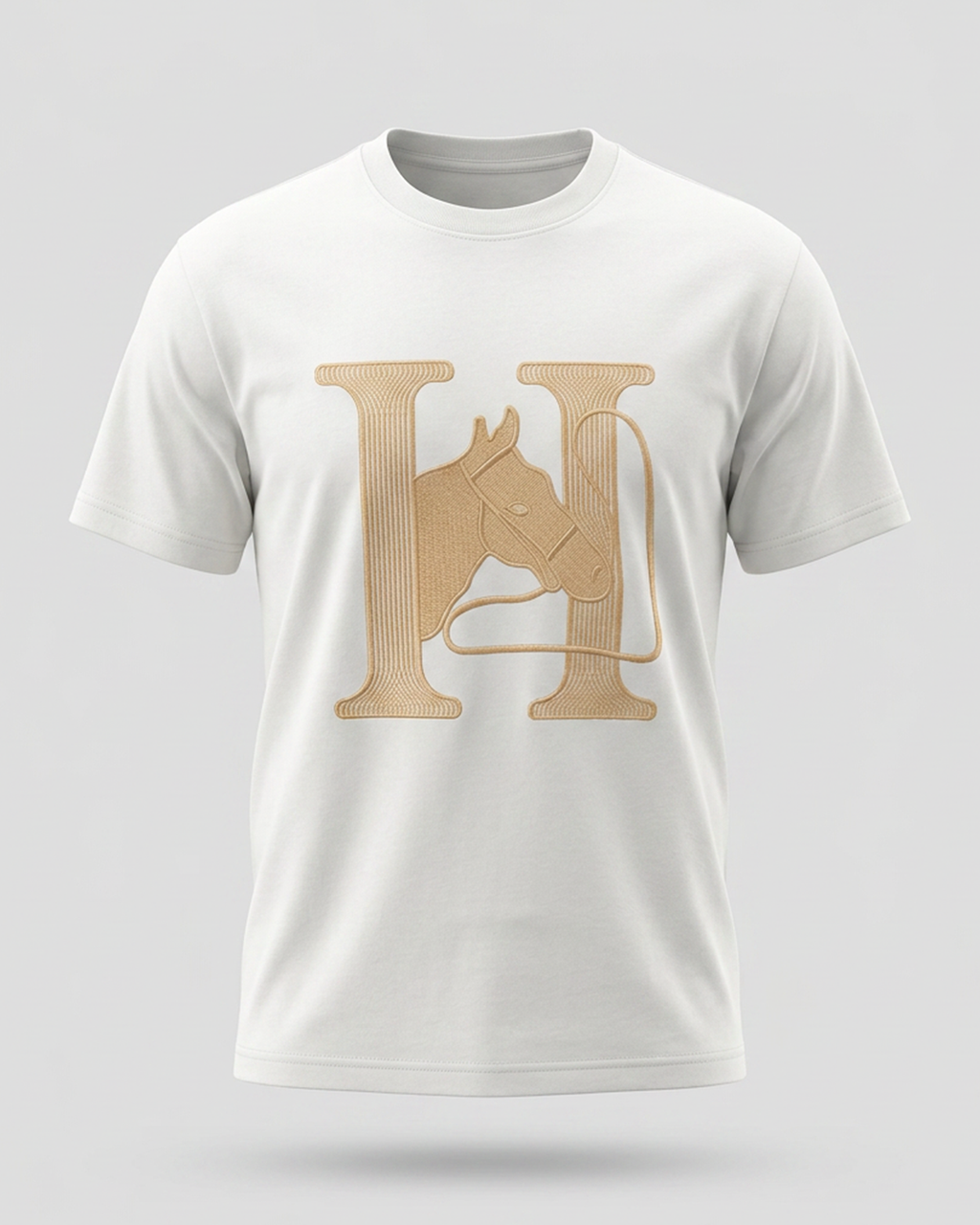 Hermes premium embroidered logo t-shirt