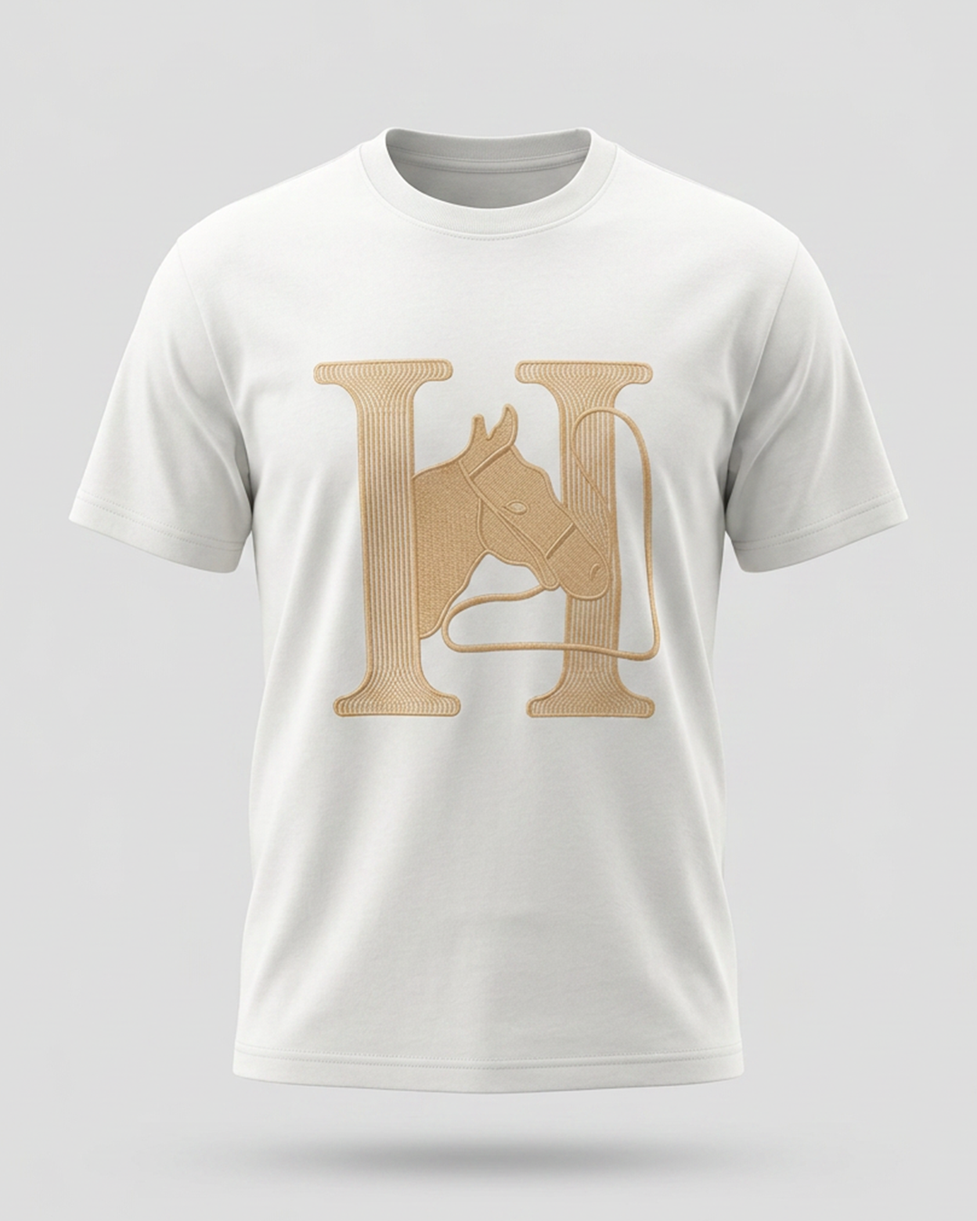 Hermes premium embroidered logo t-shirt