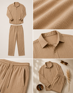 Light Luxury Linen Textured Casual Set (2pcs)