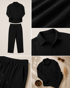 Light Luxury Linen Textured Casual Set (2pcs)