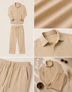 Light Luxury Linen Textured Casual Set (2pcs)
